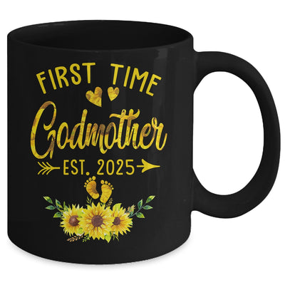 First Time Godmother Est 2025 Sunflower Promoted To Godmother Mug | teecentury