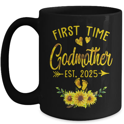First Time Godmother Est 2025 Sunflower Promoted To Godmother Mug | teecentury