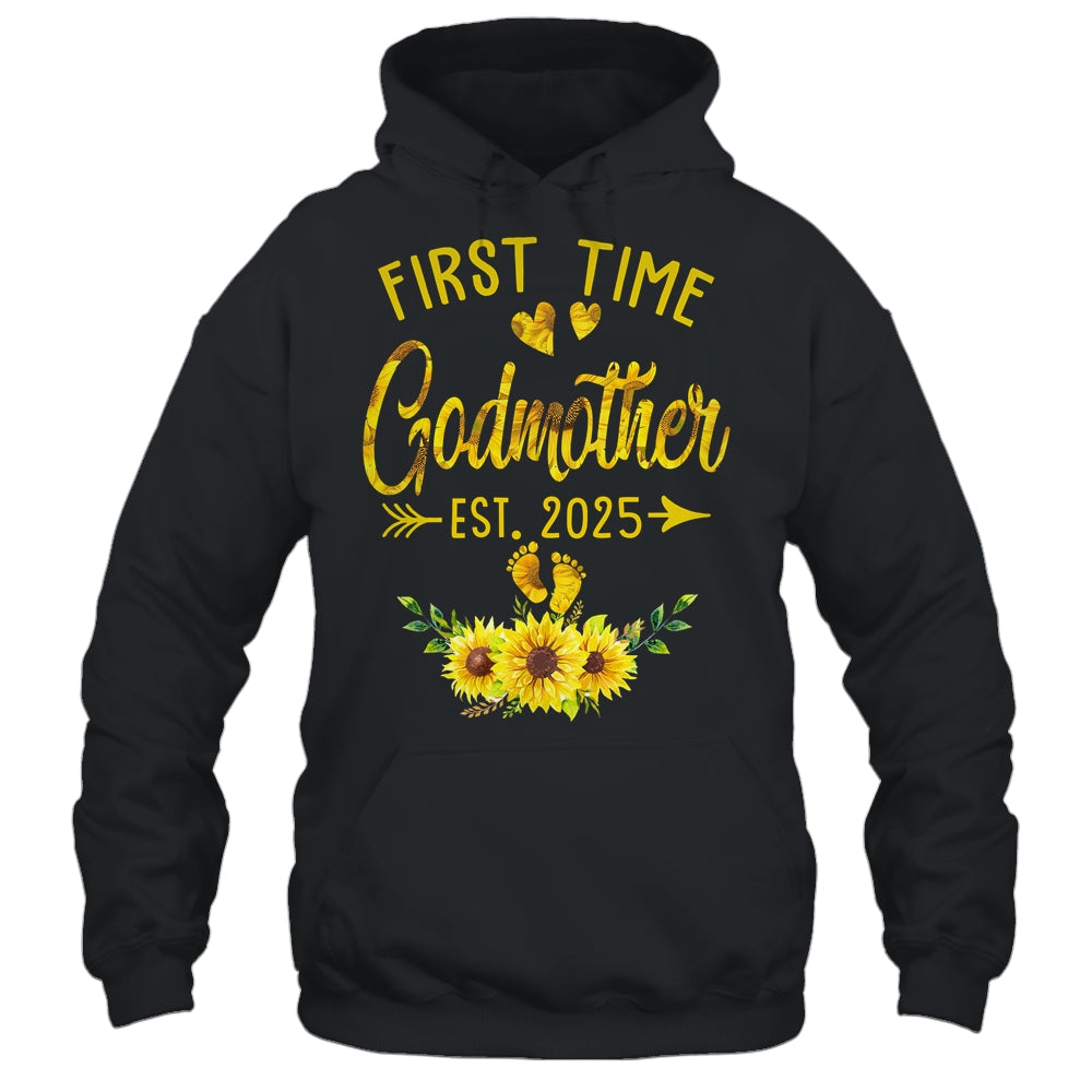 First Time Godmother Est 2025 Sunflower Promoted To Godmother Shirt & Tank Top | teecentury