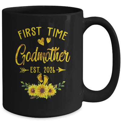 First Time Godmother Est 2026 Sunflower Promoted To Godmother Mug | teecentury