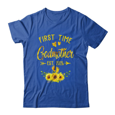 First Time Godmother Est 2026 Sunflower Promoted To Godmother Shirt & Tank Top | teecentury