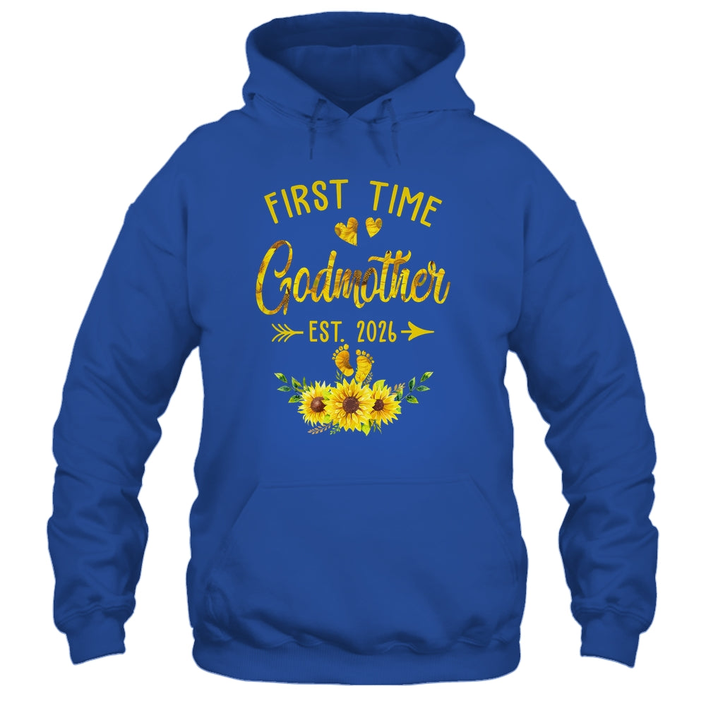 First Time Godmother Est 2026 Sunflower Promoted To Godmother Shirt & Tank Top | teecentury