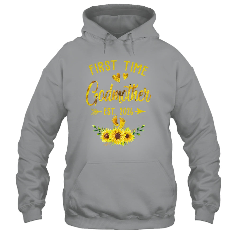 First Time Godmother Est 2026 Sunflower Promoted To Godmother Shirt & Tank Top | teecentury