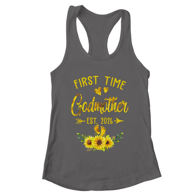 First Time Godmother Est 2026 Sunflower Promoted To Godmother Shirt & Tank Top | teecentury