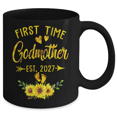 First Time Godmother Est 2027 Sunflower Promoted To Godmother Mug | teecentury