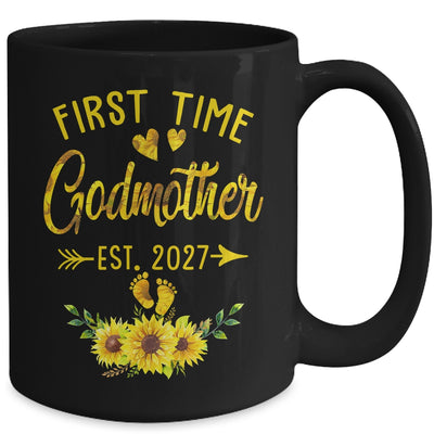 First Time Godmother Est 2027 Sunflower Promoted To Godmother Mug | teecentury