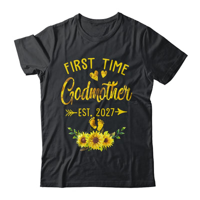 First Time Godmother Est 2027 Sunflower Promoted To Godmother Shirt & Tank Top | teecentury