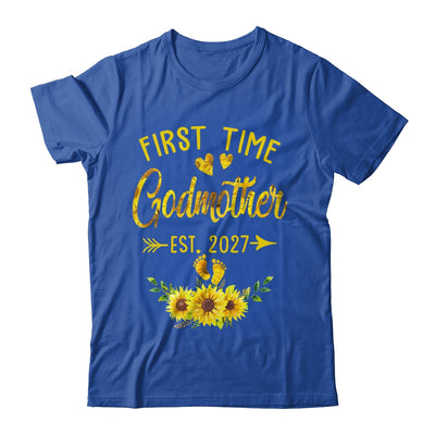 First Time Godmother Est 2027 Sunflower Promoted To Godmother Shirt & Tank Top | teecentury