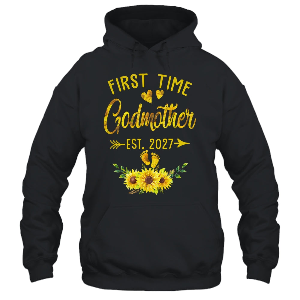 First Time Godmother Est 2027 Sunflower Promoted To Godmother Shirt & Tank Top | teecentury