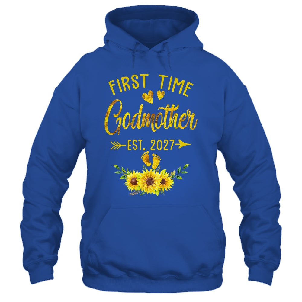 First Time Godmother Est 2027 Sunflower Promoted To Godmother Shirt & Tank Top | teecentury