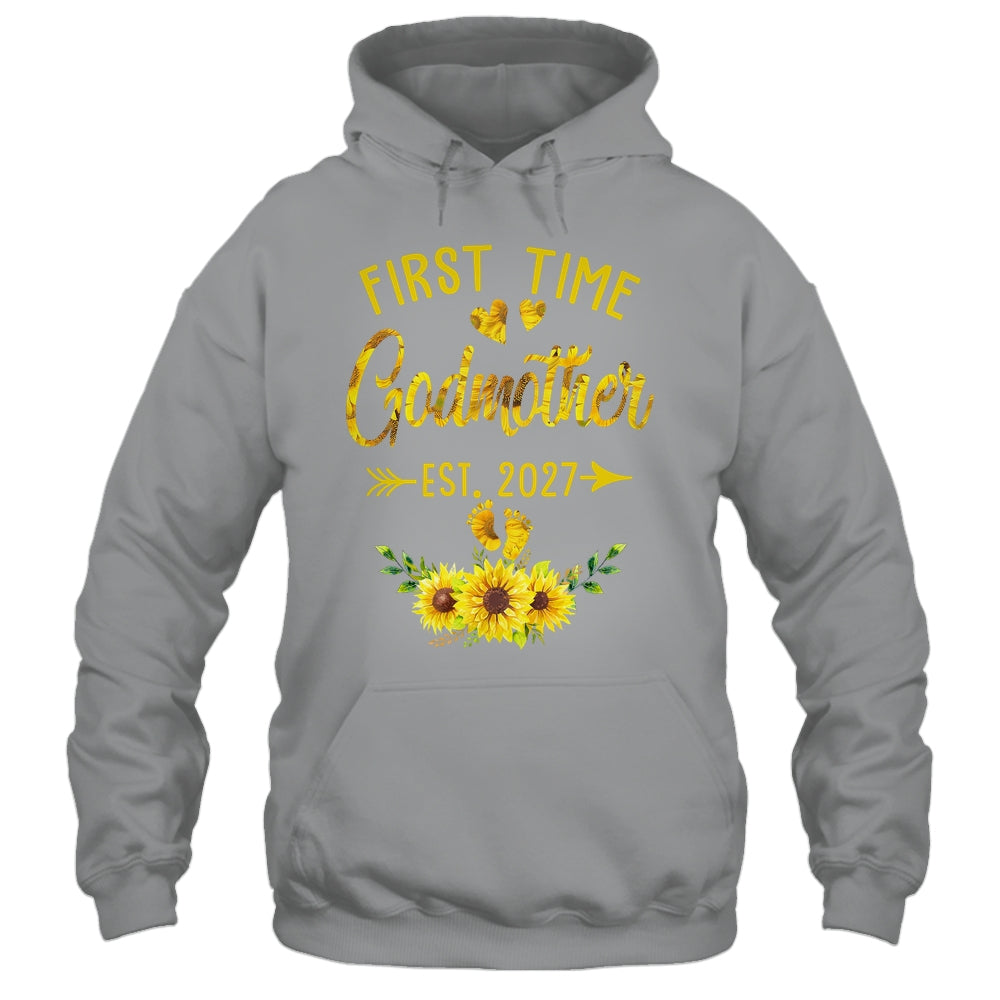 First Time Godmother Est 2027 Sunflower Promoted To Godmother Shirt & Tank Top | teecentury