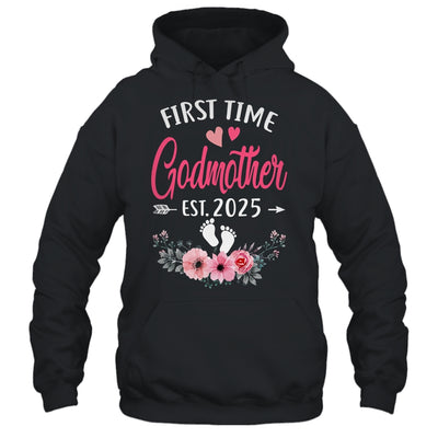 First Time Godmother Promoted To Godmother Est 2025 Mothers Day Shirt & Hoodie | teecentury