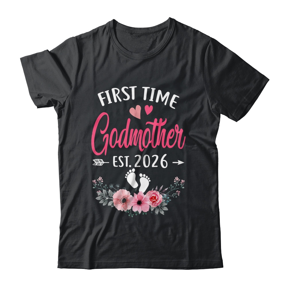 First Time Godmother Promoted To Godmother Est 2027 Mothers Day Shirt & Tank Top | teecentury