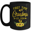 First Time Grandma Est 2024 Sunflower Promoted To Grandma Mug | teecentury