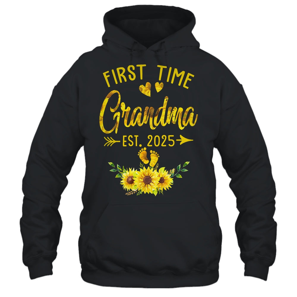 First Time Grandma Est 2025 Sunflower Promoted To Grandma Shirt & Tank Top | teecentury