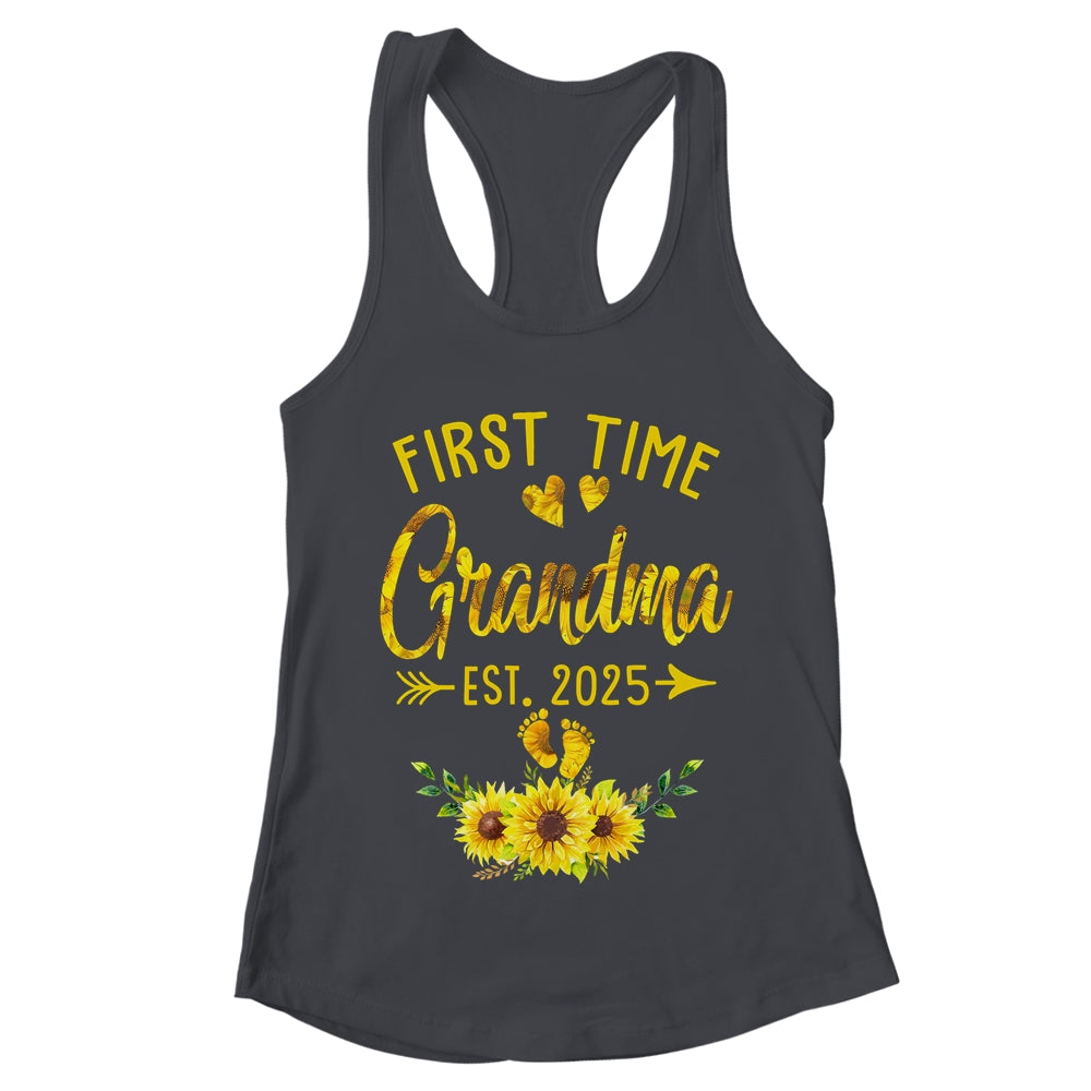 First Time Grandma Est 2025 Sunflower Promoted To Grandma Shirt & Tank Top | teecentury