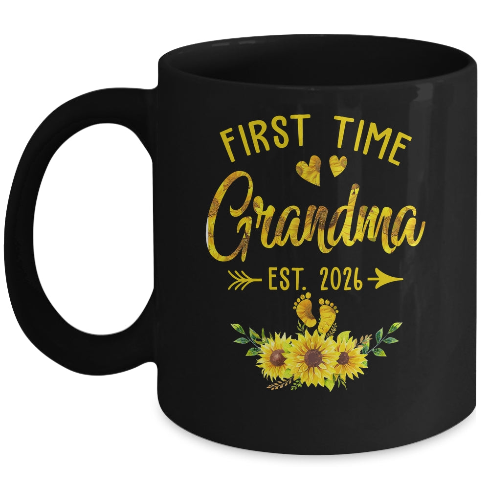 First Time Grandma Est 2026 Sunflower Promoted To Grandma Mug | teecentury