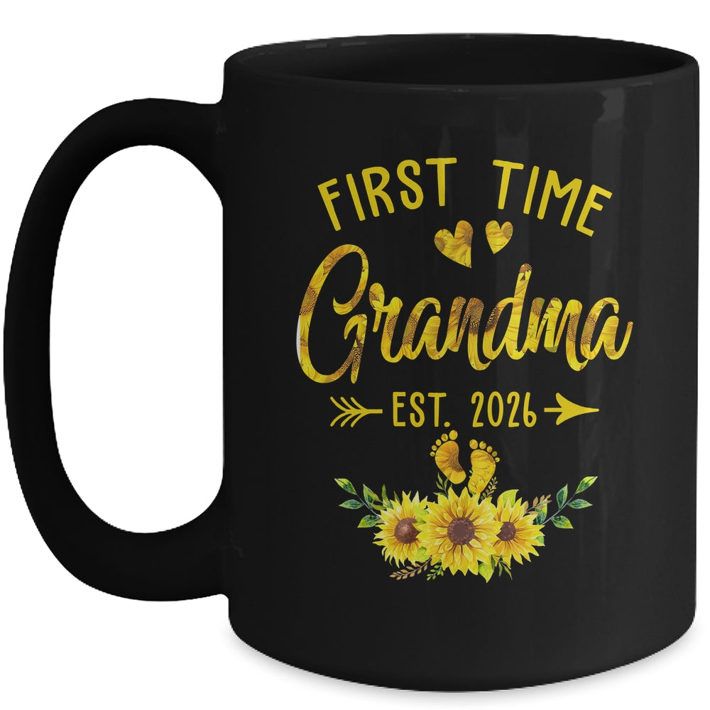 First Time Grandma Est 2026 Sunflower Promoted To Grandma Mug | teecentury