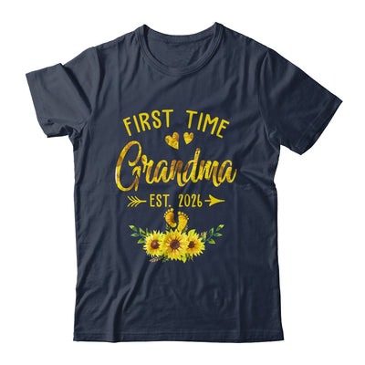 First Time Grandma Est 2026 Sunflower Promoted To Grandma Shirt & Tank Top | teecentury