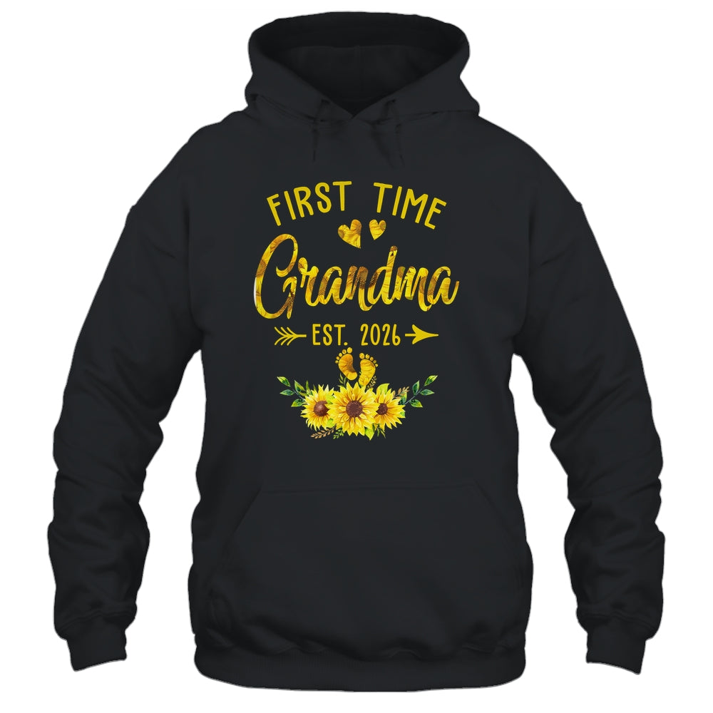 First Time Grandma Est 2026 Sunflower Promoted To Grandma Shirt & Tank Top | teecentury