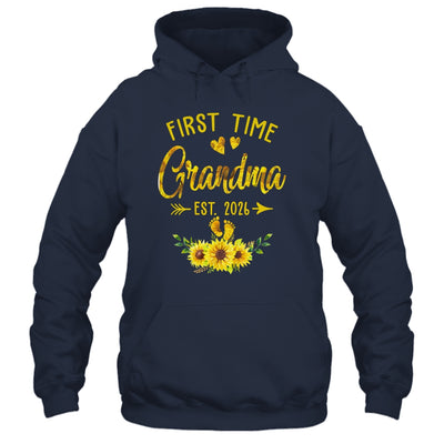 First Time Grandma Est 2026 Sunflower Promoted To Grandma Shirt & Tank Top | teecentury