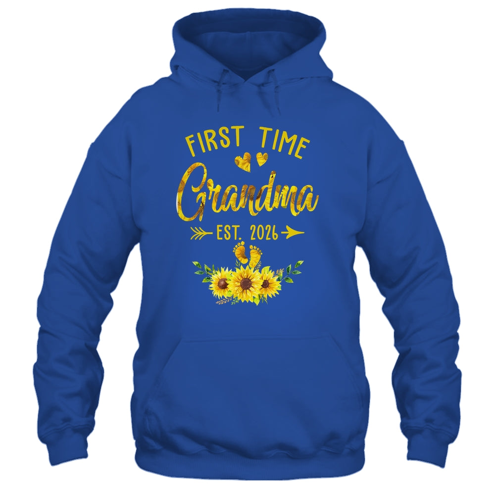 First Time Grandma Est 2026 Sunflower Promoted To Grandma Shirt & Tank Top | teecentury