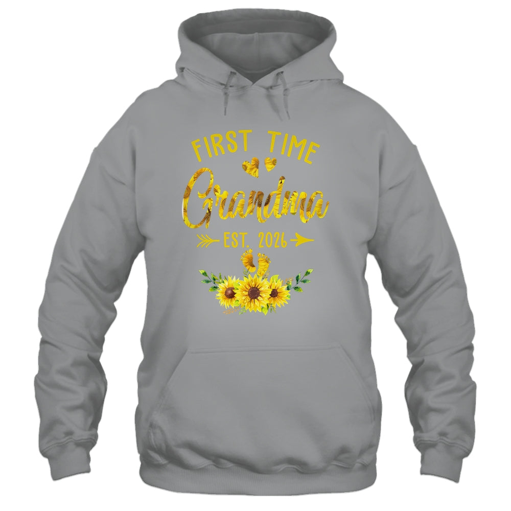 First Time Grandma Est 2026 Sunflower Promoted To Grandma Shirt & Tank Top | teecentury