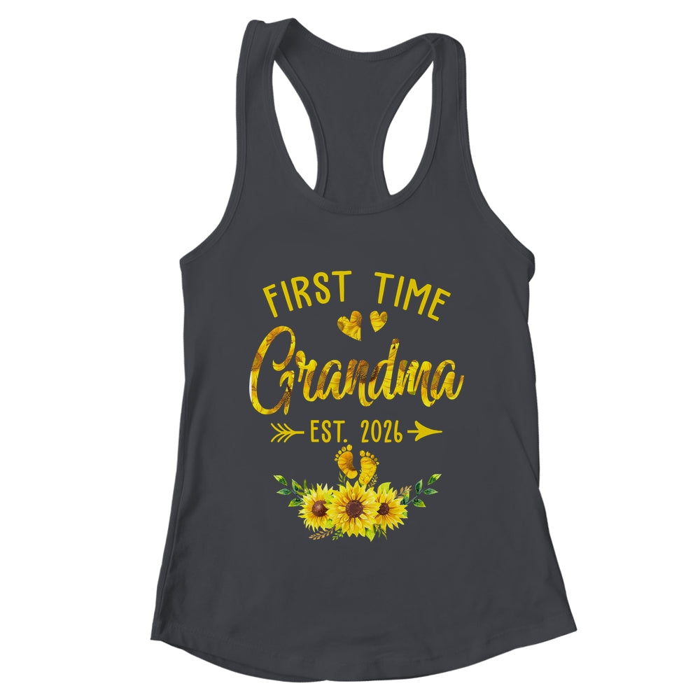 First Time Grandma Est 2026 Sunflower Promoted To Grandma Shirt & Tank Top | teecentury