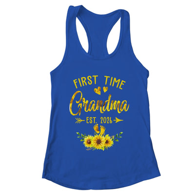 First Time Grandma Est 2026 Sunflower Promoted To Grandma Shirt & Tank Top | teecentury