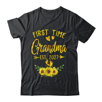 First Time Grandma Est 2027 Sunflower Promoted To Grandma Shirt & Tank Top | teecentury