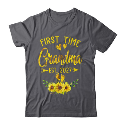 First Time Grandma Est 2027 Sunflower Promoted To Grandma Shirt & Tank Top | teecentury