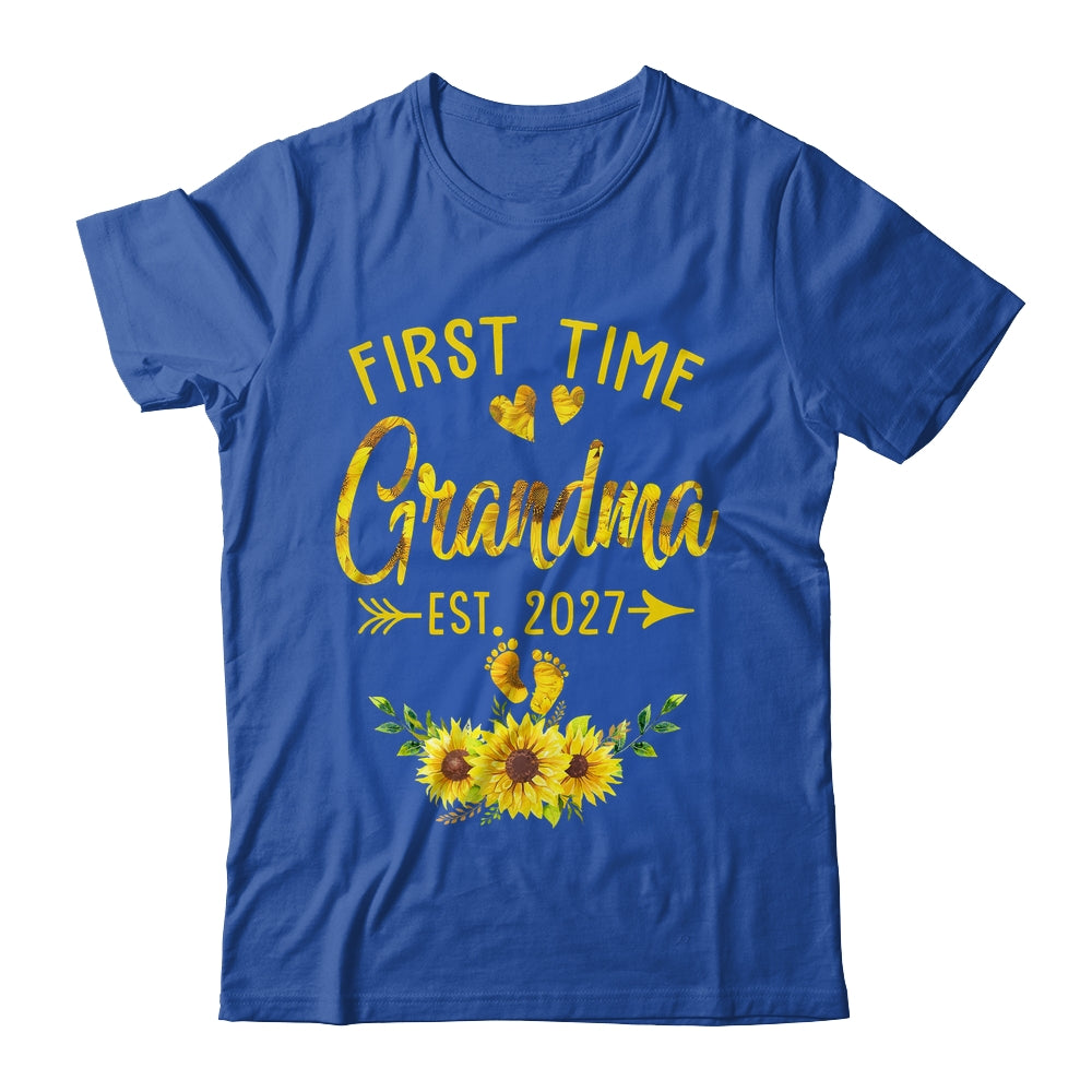 First Time Grandma Est 2027 Sunflower Promoted To Grandma Shirt & Tank Top | teecentury
