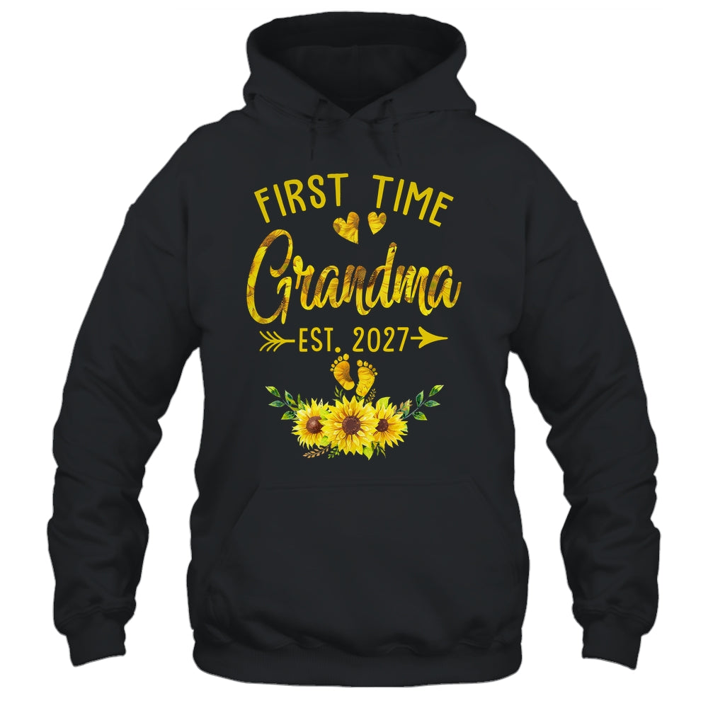 First Time Grandma Est 2027 Sunflower Promoted To Grandma Shirt & Tank Top | teecentury
