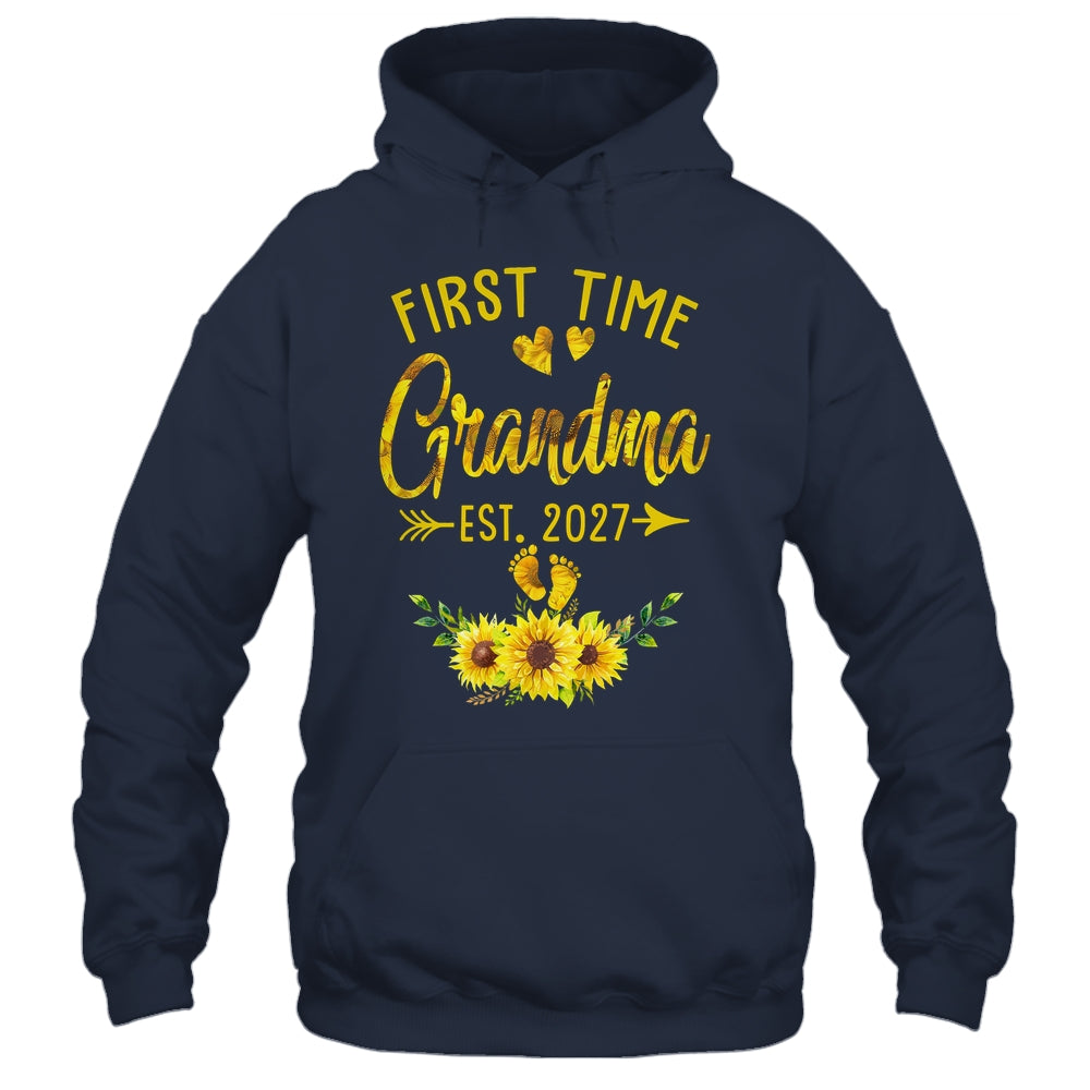 First Time Grandma Est 2027 Sunflower Promoted To Grandma Shirt & Tank Top | teecentury