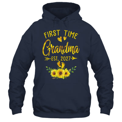 First Time Grandma Est 2027 Sunflower Promoted To Grandma Shirt & Tank Top | teecentury