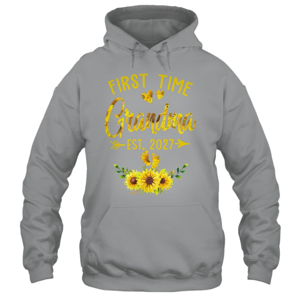 First Time Grandma Est 2027 Sunflower Promoted To Grandma Shirt & Tank Top | teecentury