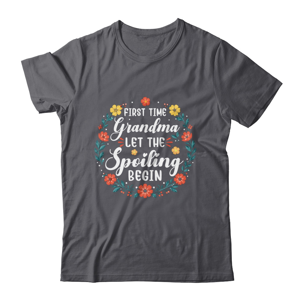 First Time Grandma Let Spoiling Begin Floral Mother'S Day Shirt & Tank Top | teecentury