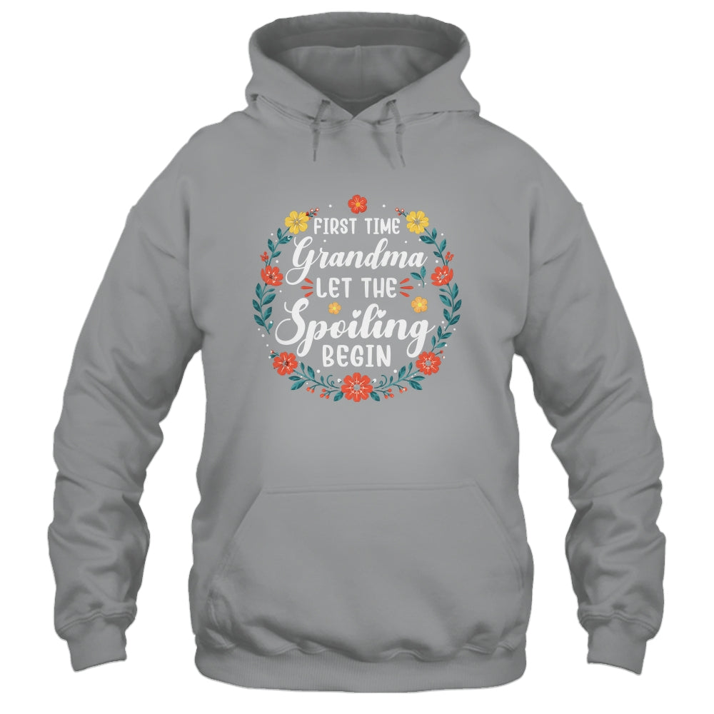 First Time Grandma Let Spoiling Begin Floral Mother'S Day Shirt & Tank Top | teecentury