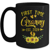 First Time Granny Est 2024 Sunflower Promoted To Granny Mug | teecentury