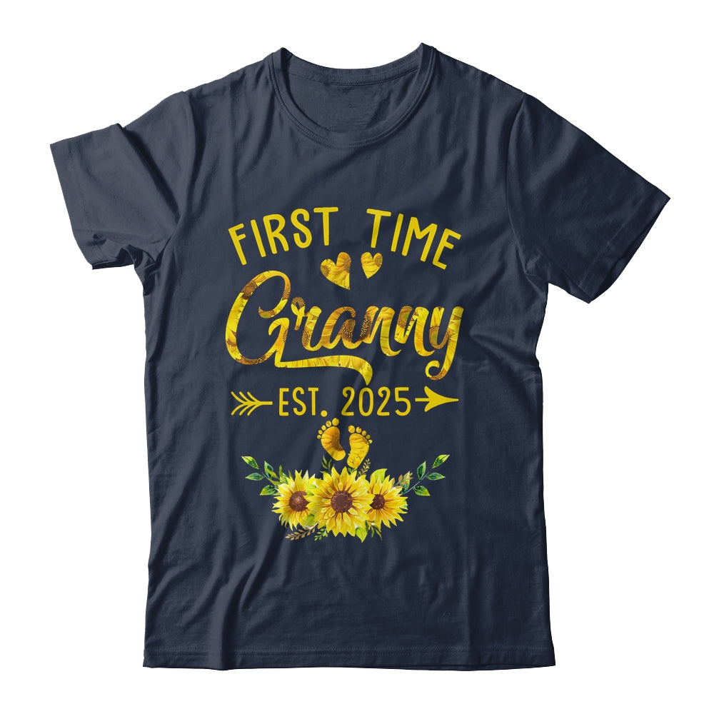 First Time Granny Est 2025 Sunflower Promoted To Granny Shirt & Tank Top | teecentury