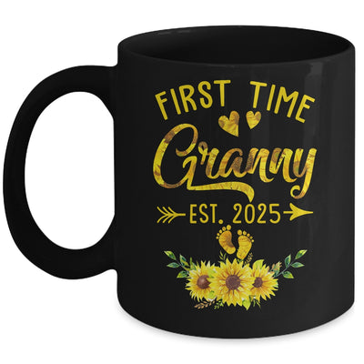 First Time Granny Est 2025 Sunflower Promoted To Granny Mug | teecentury