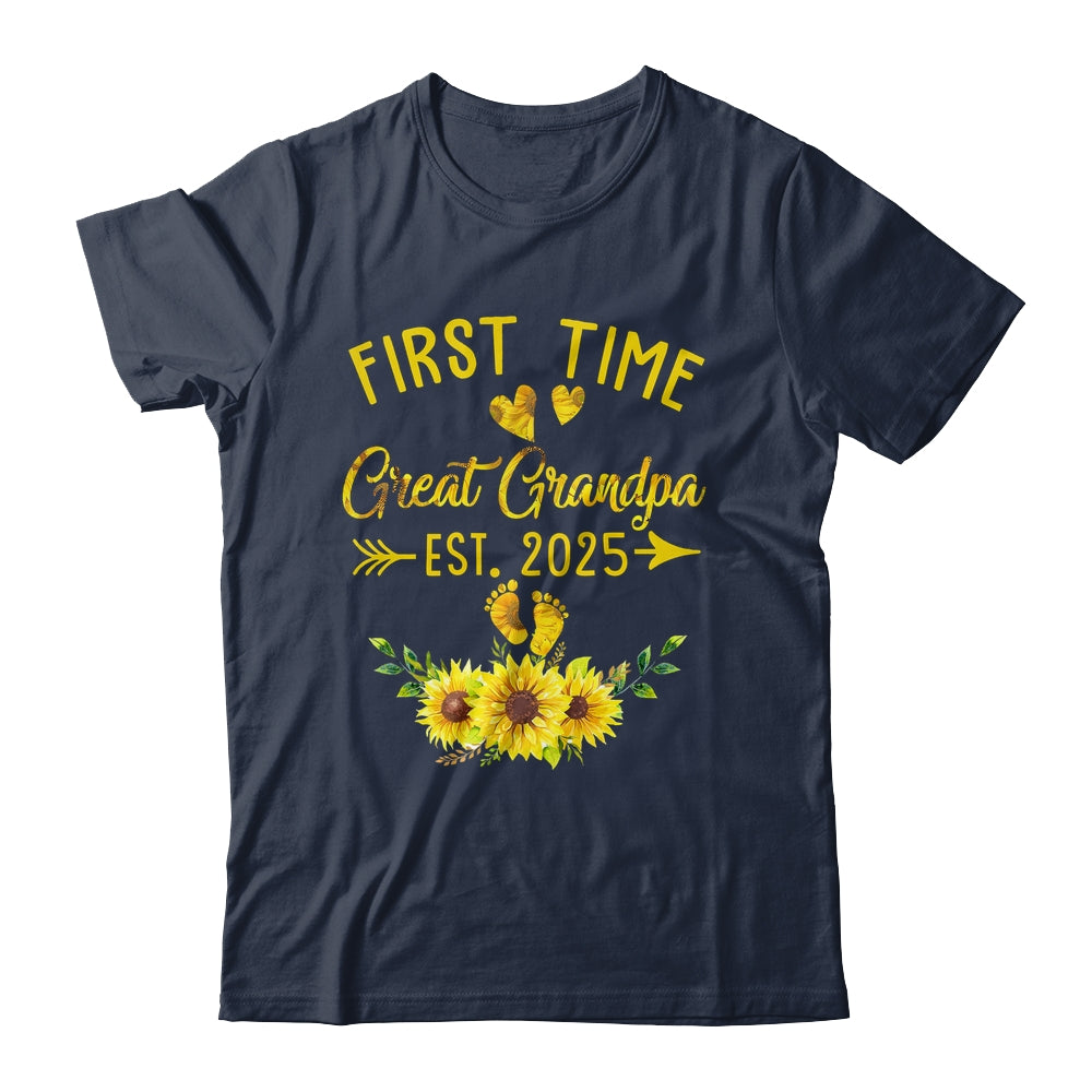 First Time Great Grandpa Est 2025 Sunflower Promoted To Grandma Shirt & Hoodie | teecentury