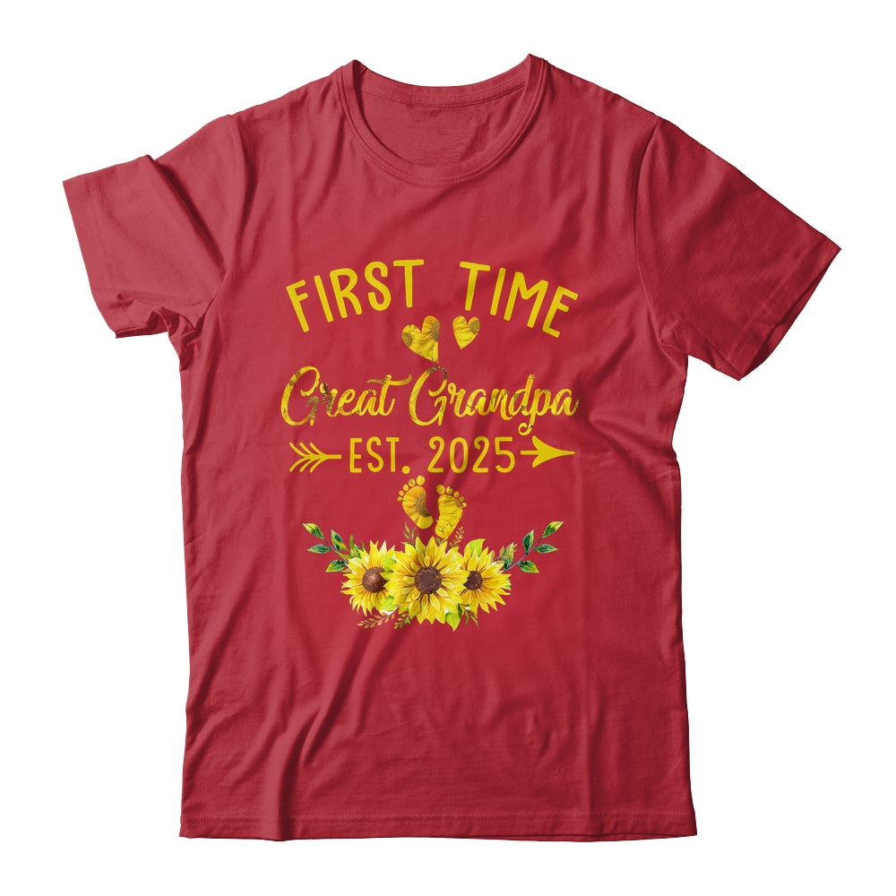 First Time Great Grandpa Est 2025 Sunflower Promoted To Grandma Shirt & Hoodie | teecentury