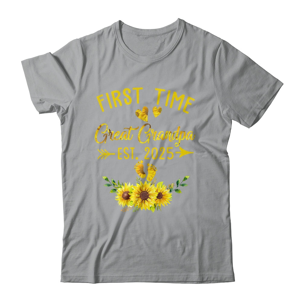 First Time Great Grandpa Est 2025 Sunflower Promoted To Grandma Shirt & Hoodie | teecentury