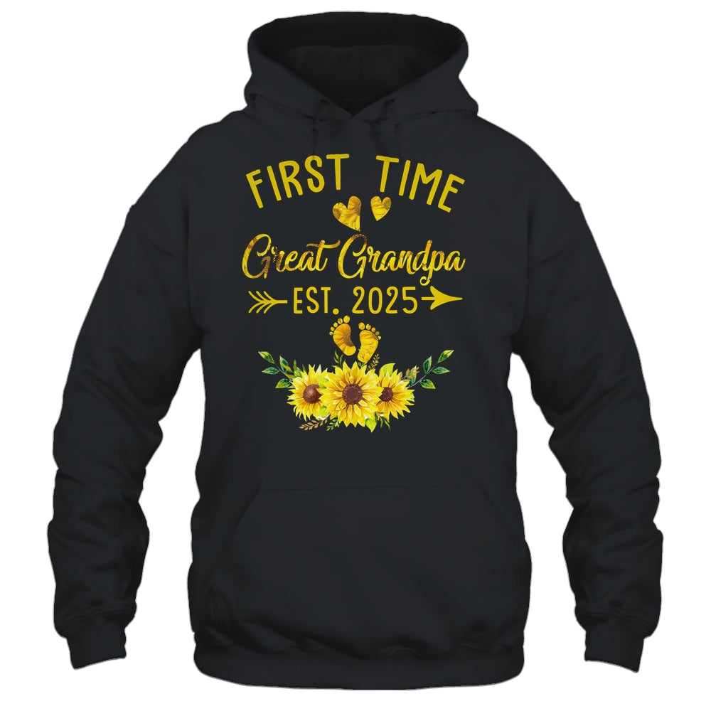 First Time Great Grandpa Est 2025 Sunflower Promoted To Grandma Shirt & Hoodie | teecentury