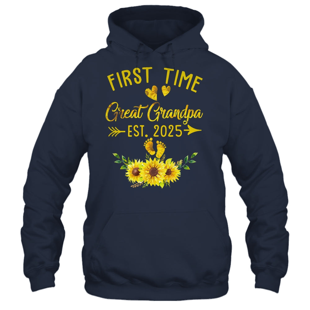 First Time Great Grandpa Est 2025 Sunflower Promoted To Grandma Shirt & Hoodie | teecentury