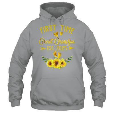 First Time Great Grandpa Est 2025 Sunflower Promoted To Grandma Shirt & Hoodie | teecentury