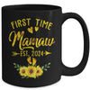 First Time Mamaw Est 2024 Sunflower Promoted To Mamaw Mug | teecentury