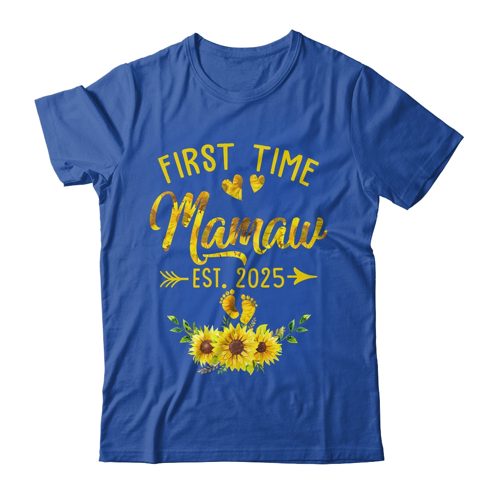 First Time Mamaw Est 2025 Sunflower Promoted To Mamaw Shirt & Tank Top | teecentury
