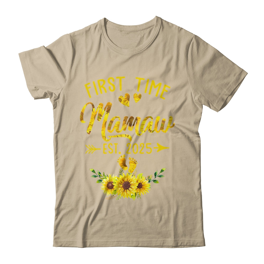 First Time Mamaw Est 2025 Sunflower Promoted To Mamaw Shirt & Tank Top | teecentury